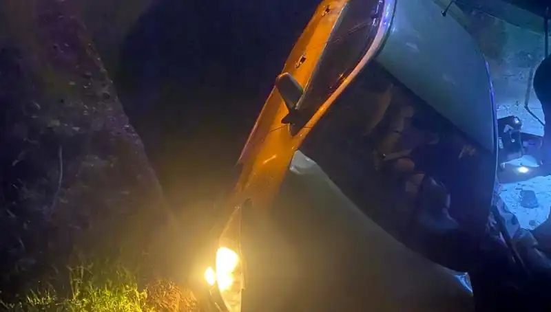 Adana'da Otomobil Şarampole Devrildi: İki Yaralı, Muhtemel Nedeni Ne?